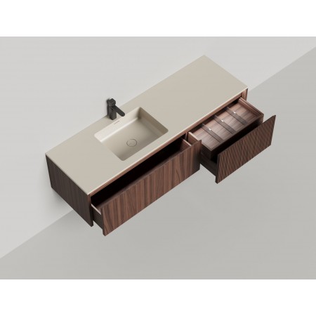 Подвесная тумба со столешницей SALINI Domino 140x50 шпон 27D214 Подвесная тумба со столешницей SALINI Domino 140x50 шпон 27D214