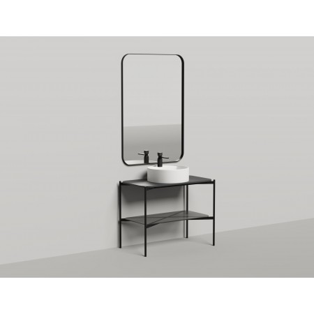 Напольная тумба со столешницей и зеркалом SALINI Grazia 100x74 стальная черная 27G110 Напольная тумба со столешницей и зеркалом SALINI Grazia 100x74 стальная черная 27G110