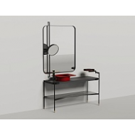 Напольная тумба со столешницей и зеркалом SALINI Ninfea 140x74 стальная черная 27N114