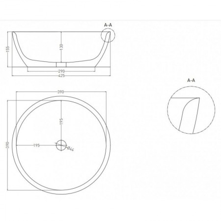 Раковина накладная SALINI ALDA 02 42х42 1102110G Раковина накладная SALINI ALDA 02 42х42 1102110G