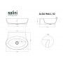 Раковина подвесная матовая 58х45 SALINI ALDA WALL 02 140322MRH Раковина подвесная матовая 58х45 SALINI ALDA WALL 02 140322MRH
