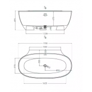 Ванна пристенная глянцевая 170х90 SALINI ALDA WALL 170 101915G