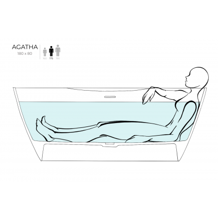 Ванна каменная отдельностоящая матовая 180х81 SALINI AGATHA 100221M Ванна каменная отдельностоящая матовая 180х81 SALINI AGATHA 100221M
