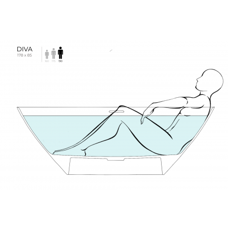 Ванна каменная отдельностоящая матовая 178х86 SALINI DIVA  102221M Ванна каменная отдельностоящая матовая 178х86 SALINI DIVA  102221M