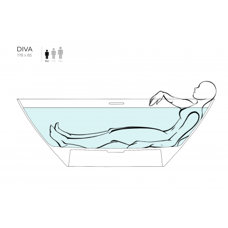 Ванна каменная отдельностоящая матовая 178х86 SALINI DIVA  102221M Ванна каменная отдельностоящая матовая 178х86 SALINI DIVA  102221M