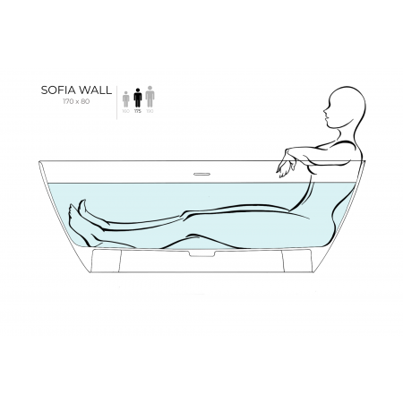 Ванна каменная отдельностоящая матовая 170х80 SALINI SOFIA WALL 102522M Ванна каменная отдельностоящая матовая 170х80 SALINI SOFIA WALL 102522M