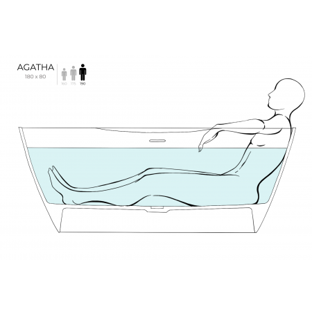Ванна каменная отдельностоящая матовая 179х80 SALINI AGATHA 100221MRF окрашена по RAL Ванна каменная отдельностоящая матовая 179х80 SALINI AGATHA 100221MRF окрашена по RAL