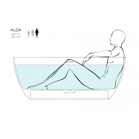 Ванна каменная отдельностоящая глянцевая 160х70 SALINI ALDA 101914GRF окрашена по RAL Ванна каменная отдельностоящая глянцевая 160х70 SALINI ALDA 101914GRF окрашена по RAL