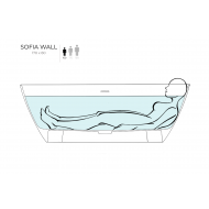 Ванна каменная отдельностоящая глянцевая 170x80 SALINI Sofia Wall 102512GRH окрашена по RAL снаружи