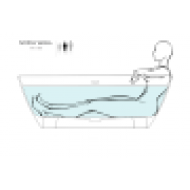 Ванна каменная отдельностоящая глянцевая 170x80 SALINI Sofia Wall 102512GRH окрашена по RAL снаружи