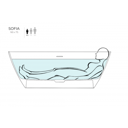Ванна каменная отдельностоящая матовая 165х75 SALINI SOFIA 102521MRF окрашена по RAL Ванна каменная отдельностоящая матовая 165х75 SALINI SOFIA 102521MRF окрашена по RAL