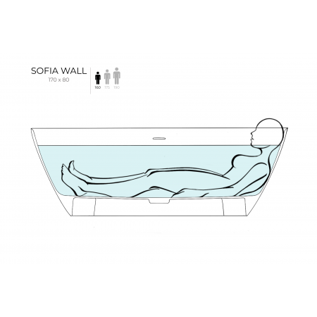 Ванна каменная отдельностоящая матовая 170х80 SALINI SOFIA WALL 102522MRF окрашена по RAL Ванна каменная отдельностоящая матовая 170х80 SALINI SOFIA WALL 102522MRF окрашена по RAL