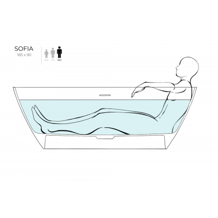 Ванна отдельностоящая SALINI SOFIA 185x90 покраска по RAL полностью 102529MRF Ванна отдельностоящая SALINI SOFIA 185x90 покраска по RAL полностью 102529MRF