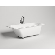 Ванна каменная пристенная глянцевая 170x80 SALINI ORLANDA KIT 102116GRF окрашена по RAL