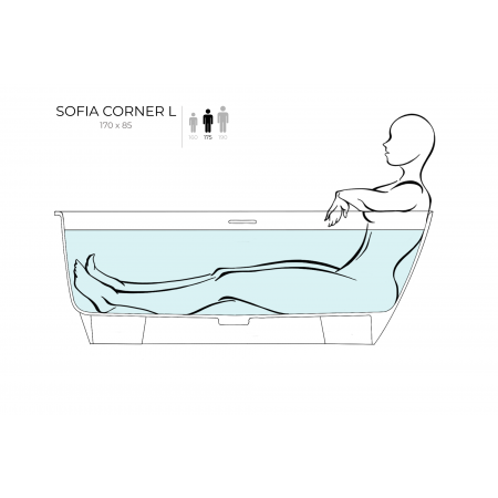 Ванна пристенная угловая глянцевая 170x85 SALINI Sofia Corner L окраска снаружи 102515GRH Ванна пристенная угловая глянцевая 170x85 SALINI Sofia Corner L окраска снаружи 102515GRH