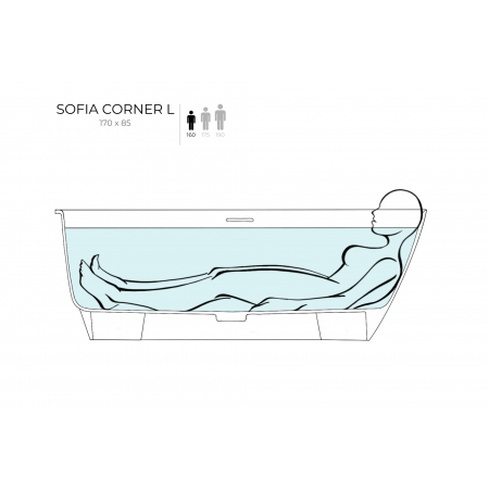 Ванна пристенная угловая глянцевая 170x85 SALINI Sofia Corner L 102515G Ванна пристенная угловая глянцевая 170x85 SALINI Sofia Corner L 102515G