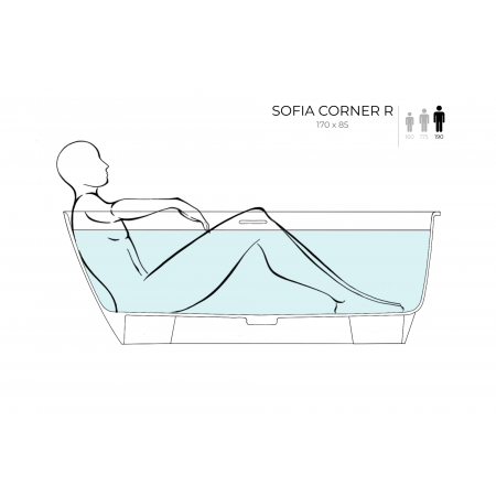 Ванна пристенная угловая матовая 170x85 SALINI Sofia Corner R 102524M Ванна пристенная угловая матовая 170x85 SALINI Sofia Corner R 102524M